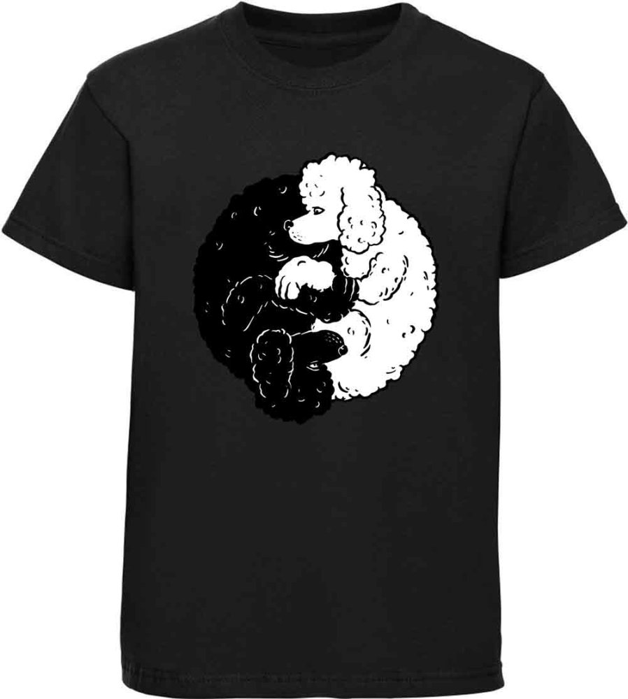 Bedrucktes Kinder T-Shirt Yin Yang Pudel